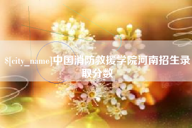 南平中国消防救援学院河南招生录取分数