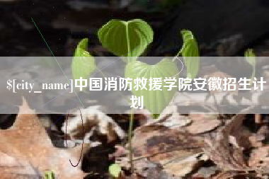 南平中国消防救援学院安徽招生计划