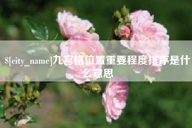 南平九宫格位置重要程度排序是什么意思