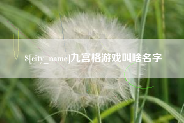 南平九宫格游戏叫啥名字