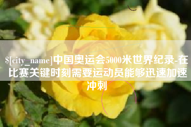 南平中国奥运会5000米世界纪录-在比赛关键时刻需要运动员能够迅速加速冲刺