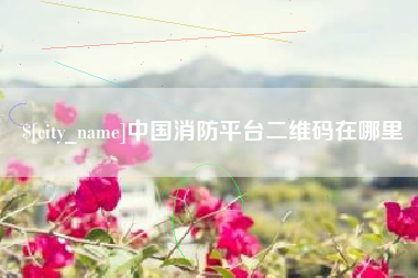 南平中国消防平台二维码在哪里