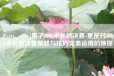 南平男子5000米长跑决赛-更是对5000米长跑决赛策略与技巧完美运用的体现