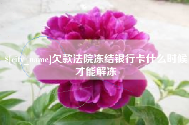 南平欠款法院冻结银行卡什么时候才能解冻