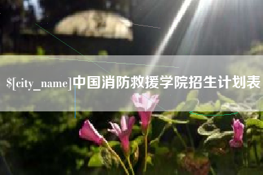 南平中国消防救援学院招生计划表