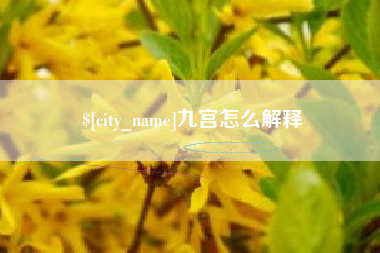 南平九宫怎么解释